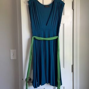 Jersey comfortable teal Limited dress with sash